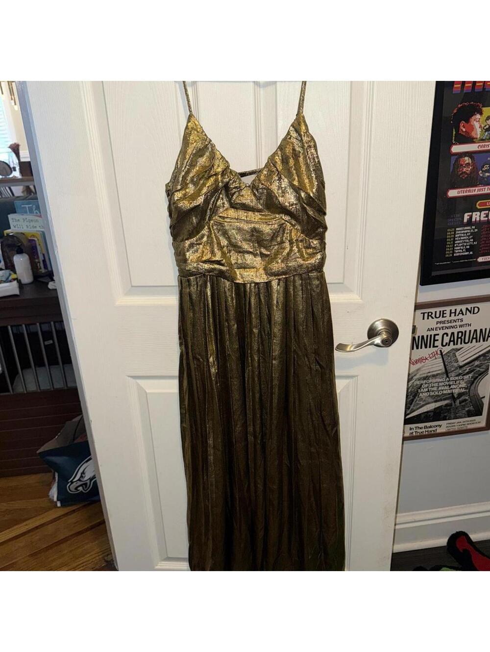 Just one answer cami pleated maxi dress